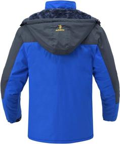 img 3 attached to 🧥 Rdruko Waterproof Fleece Mountain Hooded Rain Coat - Men's Outdoor Ski Snow Jacket