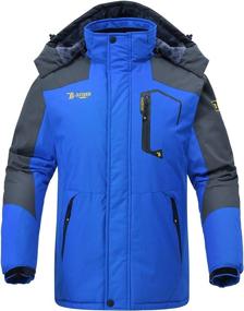 img 4 attached to 🧥 Rdruko Waterproof Fleece Mountain Hooded Rain Coat - Men's Outdoor Ski Snow Jacket