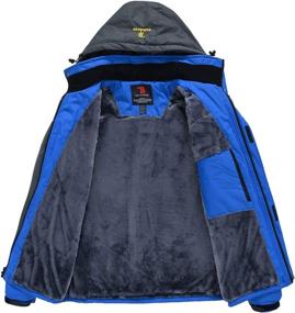 img 1 attached to 🧥 Rdruko Waterproof Fleece Mountain Hooded Rain Coat - Men's Outdoor Ski Snow Jacket