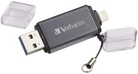 img 4 attached to 💾 Verbatim 64 ГБ накопитель "Store 'n' Go Dual USB 3.0" - Флеш-накопитель для устройств Apple Lightning - Графит - Высокоскоростной передача данных