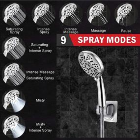 img 2 attached to 💦 High Pressure 10-inch Rainfall Shower Head Set - wuyule, with Handheld Shower Combo, Stainless Steel Bath Shower Head, 9 Settings, Anti-leak Feature, Includes Holder