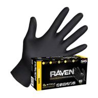 🧤 sas66518 sas safety raven large black nitrile gloves – powder free examination gloves for ultimate protection logo