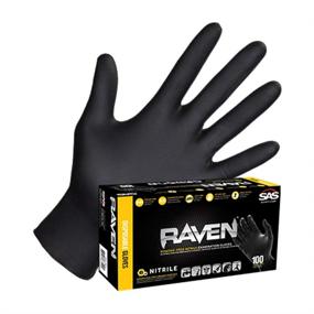 img 1 attached to 🧤 SAS66518 SAS Safety Raven Large Black Nitrile Gloves – Powder Free Examination Gloves for Ultimate Protection