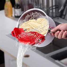 img 1 attached to Strainer Strainers Resistant Silicone Spaghetti Kitchen & Dining