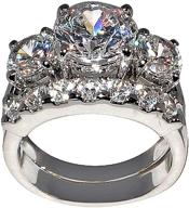 💎 5 ct. bold past present &amp; future style cubic zirconia cz bridal with 2.75 ct round-shaped center stone logo