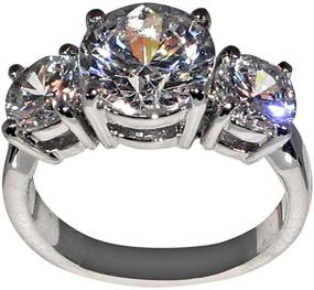 img 1 attached to 💎 5 Ct. Bold Past Present &amp; Future Style Cubic Zirconia CZ Bridal With 2.75 Ct Round-Shaped Center Stone