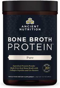 img 4 attached to Unflavored Real Bone Broth Protein Powder | Ancient Nutrition | 20g Protein Per Serving | 20 Servings | Gluten Free Hydrolyzed Collagen Peptides Supplement