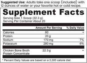 img 2 attached to Unflavored Real Bone Broth Protein Powder | Ancient Nutrition | 20g Protein Per Serving | 20 Servings | Gluten Free Hydrolyzed Collagen Peptides Supplement