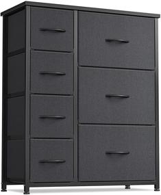 img 4 attached to 🗄️ Cubiker 7-Drawer Dresser Organizer - Furniture Storage Tower for Bedroom, Entryway Closets - Sturdy Steel Frame with Wood Top - Black Grey