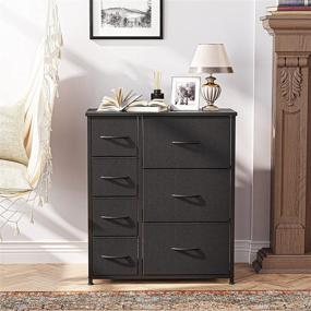 img 3 attached to 🗄️ Cubiker 7-Drawer Dresser Organizer - Furniture Storage Tower for Bedroom, Entryway Closets - Sturdy Steel Frame with Wood Top - Black Grey