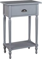 🏺 juinville accent table by signature design - vintage casual style - gray finish logo