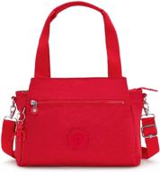👜 kipling women's handbags & wallets - lightweight crossbody with multiple compartments, magnetic closure, and top-handle design logo