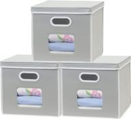 efficient and stylish storage solutions: simplehouseware clear window cube bins (3-pack) with lid, in grey logo