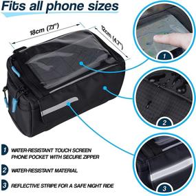 img 1 attached to 🚴 Waterproof OBOVA Bike Handlebar Bags with Quick Release - Compact Front Frame Storage Bags Basket for Road MTB Bicycles, Bicycle Handlebar Bag with Touchscreen Cell Phone Holder