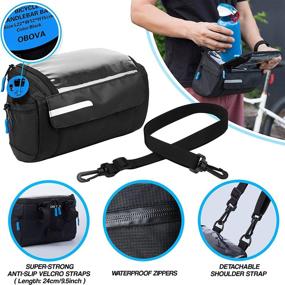 img 2 attached to 🚴 Waterproof OBOVA Bike Handlebar Bags with Quick Release - Compact Front Frame Storage Bags Basket for Road MTB Bicycles, Bicycle Handlebar Bag with Touchscreen Cell Phone Holder