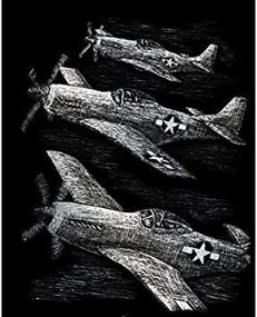 img 4 attached to ✈️ Silver Foil Engraving Art Kit: ROYAL BRUSH Fighter Planes, 8 by 10-Inch - Достигните потрясающие металлические дизайны самолетов!