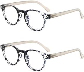 img 4 attached to 👓 OCCI CHIARI 2 Pack Women's Round Reading Glasses Set (1.0-6.0) - Stylish Readers for Women