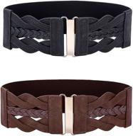 👗 timeless style: womens vintage elastic stretch medium belts for women's accessories logo