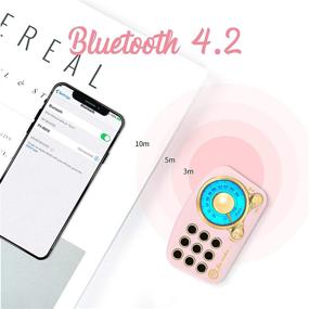 img 2 attached to 🎵 Vintage Retro Bluetooth Speaker with FM Radio and Powerful Bass – Pink, Bluetooth 4.2, Strong Wireless Connection, TF Card & MP3 Player