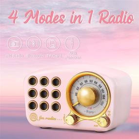 img 3 attached to 🎵 Vintage Retro Bluetooth Speaker with FM Radio and Powerful Bass – Pink, Bluetooth 4.2, Strong Wireless Connection, TF Card & MP3 Player