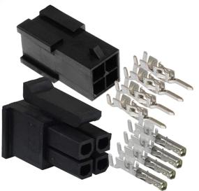 img 1 attached to 🔌 Molex Micro-Fit 3.0 Dual Row (4 Circuits) Receptacle Plug Set, Male &amp; Female with Terminal Sockets, Pack of 5 Sets