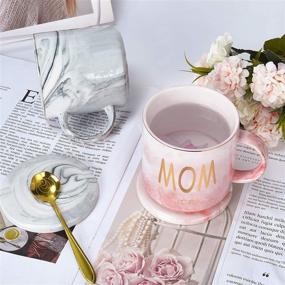 img 3 attached to 👪 Dad and Mom Marble Coffee Mug Set 2021 - Perfect New Mom and Dad Gifts for Expecting Parents with Gift Box and Card