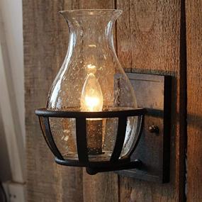 img 3 attached to 🌿 JinYuZe Vintage-Style Wall Sconce Light with Clear Seeded Glass Vase Lamp Shade: Ideal Porch Lighting Solution