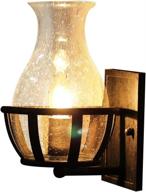 🌿 jinyuze vintage-style wall sconce light with clear seeded glass vase lamp shade: ideal porch lighting solution логотип