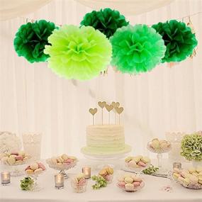 img 2 attached to 🎉 Vibrant 12pcs Hot Pink and Light Green Pom Poms for Weddings and Parties