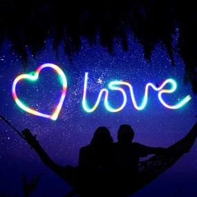 img 1 attached to 💖 Colorful Neon Wall Decor Signs – USB/Battery Powered Love Lip Heart LED Sign Lights for Bedroom, Bar, Party, Wedding, Kids Girls Living Room