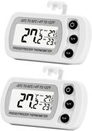 🌡️ accurate and convenient 2 pack digital refrigerator freezer thermometer with max/min record function and large lcd display logo