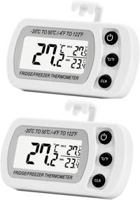 img 4 attached to 🌡️ Accurate and Convenient 2 Pack Digital Refrigerator Freezer Thermometer with Max/Min Record Function and Large LCD Display