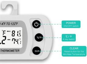 img 2 attached to 🌡️ Accurate and Convenient 2 Pack Digital Refrigerator Freezer Thermometer with Max/Min Record Function and Large LCD Display