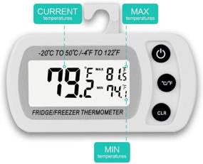 img 3 attached to 🌡️ Accurate and Convenient 2 Pack Digital Refrigerator Freezer Thermometer with Max/Min Record Function and Large LCD Display