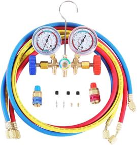 img 4 attached to JIFETOR 3-Way HVAC Diagnostic AC Manifold Gauge Set for Auto Household R12 R22 R404A 🔧 R134A Refrigerant - Freon Charging Tool with Quick Couplers, Valve Core Accessories Kit, and 5FT Hose