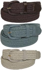 img 2 attached to 🎨 Colorful Elastic Braided Stretch Men's Accessories by CTM: A Fashionable Choice