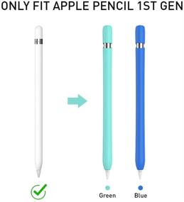 img 2 attached to 🖋️ Delidigi 2-Pack Apple Pencil 1st Gen Case, Soft Silicone Sleeve Cover Accessories for Apple Pencil 1st Generation - Blue + Mint Green (2 Pack)