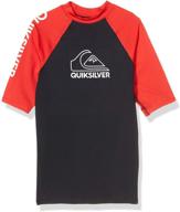 quiksilver short sleeve youth rashguard: boys' swimwear essential logo