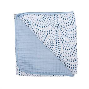 img 4 attached to Bebe au Lait Premium Cotton Muslin Snuggle Blanket - Serenity and Sky: Soft and Stylish Comfort for Your Baby