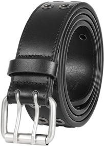 img 4 attached to 👔 Stylish & Durable Double Prong Leather Heavy Grommet Men's Accessories and Belts