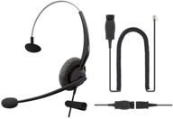 🎧 avaya rj9 phone headset: compatible with avaya 1600, 9600, j100 series ip phones, noise cancelling monaural model logo