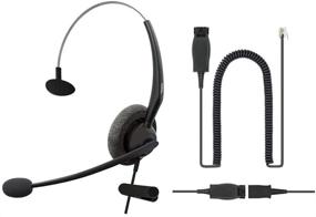 img 1 attached to 🎧 Avaya RJ9 Phone Headset: Compatible with Avaya 1600, 9600, J100 Series IP Phones, Noise Cancelling Monaural Model