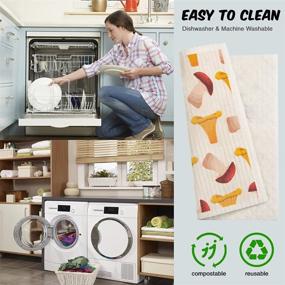 img 3 attached to 🧽 Premium Pasam Home Swedish Dishcloths - Reusable Sponge Cleaning Cloths for Kitchen - 6 Pack Dish Cloths and Rags (Vegetable Design)