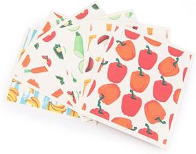 img 2 attached to 🧽 Premium Pasam Home Swedish Dishcloths - Reusable Sponge Cleaning Cloths for Kitchen - 6 Pack Dish Cloths and Rags (Vegetable Design)