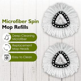 img 2 attached to 🧹 EasyWring Spin Mop Refill Pack of 4 - Microfiber Replacement Head for Mop, Efficient Floor Cleaning Mop Head, Ideal for Easy and Effective Mopping