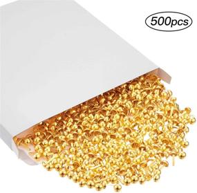 img 2 attached to 📎 500 Paper Fasteners Brads for Art and DIY Crafts: Golden Round Fasteners with White Paper Box, Ideal for School Projects, Scrapbooking, and Decorative Crafting Supplies (0.3 x 0.6 Inch)