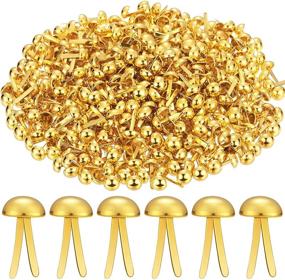 img 4 attached to 📎 500 Paper Fasteners Brads for Art and DIY Crafts: Golden Round Fasteners with White Paper Box, Ideal for School Projects, Scrapbooking, and Decorative Crafting Supplies (0.3 x 0.6 Inch)
