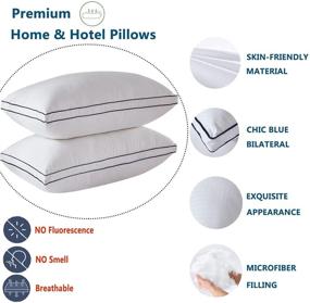 img 1 attached to 😴 Gehannah King Size Bed Pillows for Sleeping, Luxury Plush Soft Pillow with Microfiber Cover, Breathable & Skin-Friendly, Ideal for Side and Back Sleepers, Home and Hotel (2 Pack)