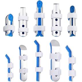 img 4 attached to 🤕 Finger Splint - Metal Support with Soft Foam Inner Band, Protective Vent - 10 Pieces, 3 Sizes (Blue) - for Adults and Children