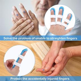 img 3 attached to 🤕 Finger Splint - Metal Support with Soft Foam Inner Band, Protective Vent - 10 Pieces, 3 Sizes (Blue) - for Adults and Children